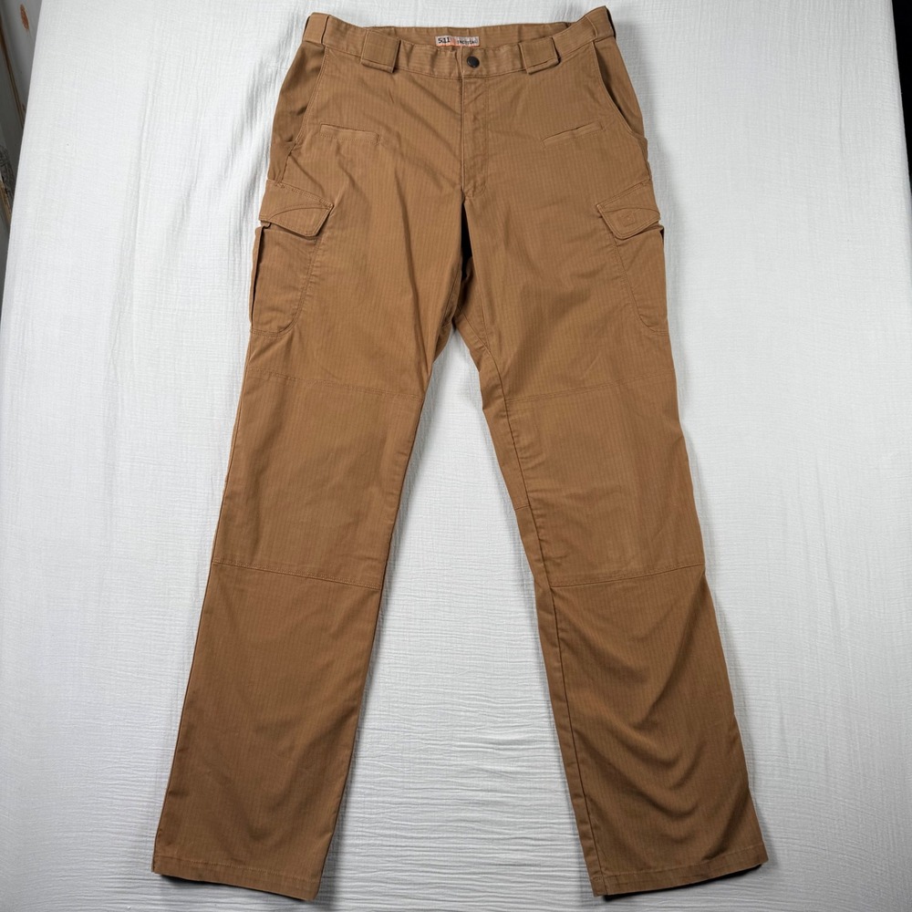 5.11 Tactical Stryke Pants Men 34x36 (34x35) Coyote Brown Cargo Ripstop Military - Picture 2 of 8